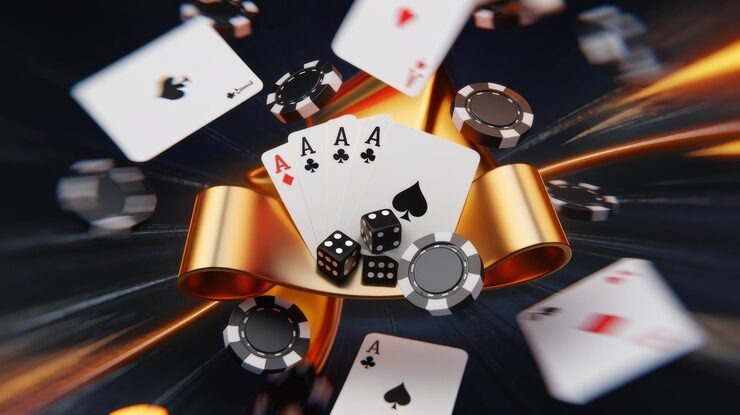 Live casino studio with multiple camera angles showing dealer and gaming table